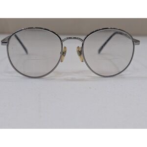 Titus Mens Round Eyeglasses Frames Silver Tone Vintage Style Bifocal Ready